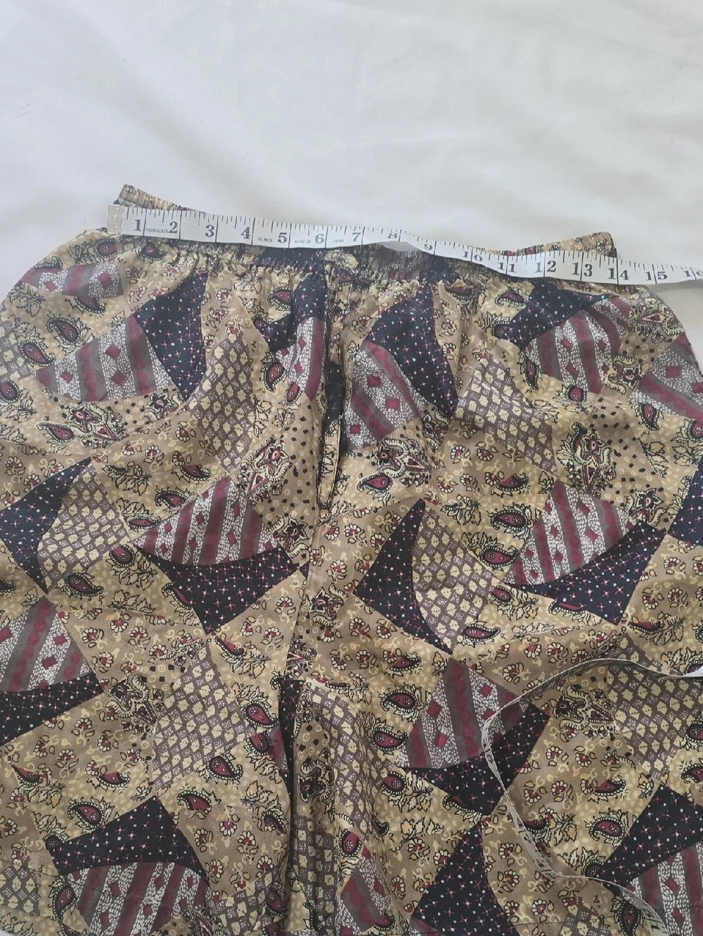 Robert Stock Silk Patchwork‎ Print Elastic Waist Shorts Underware M